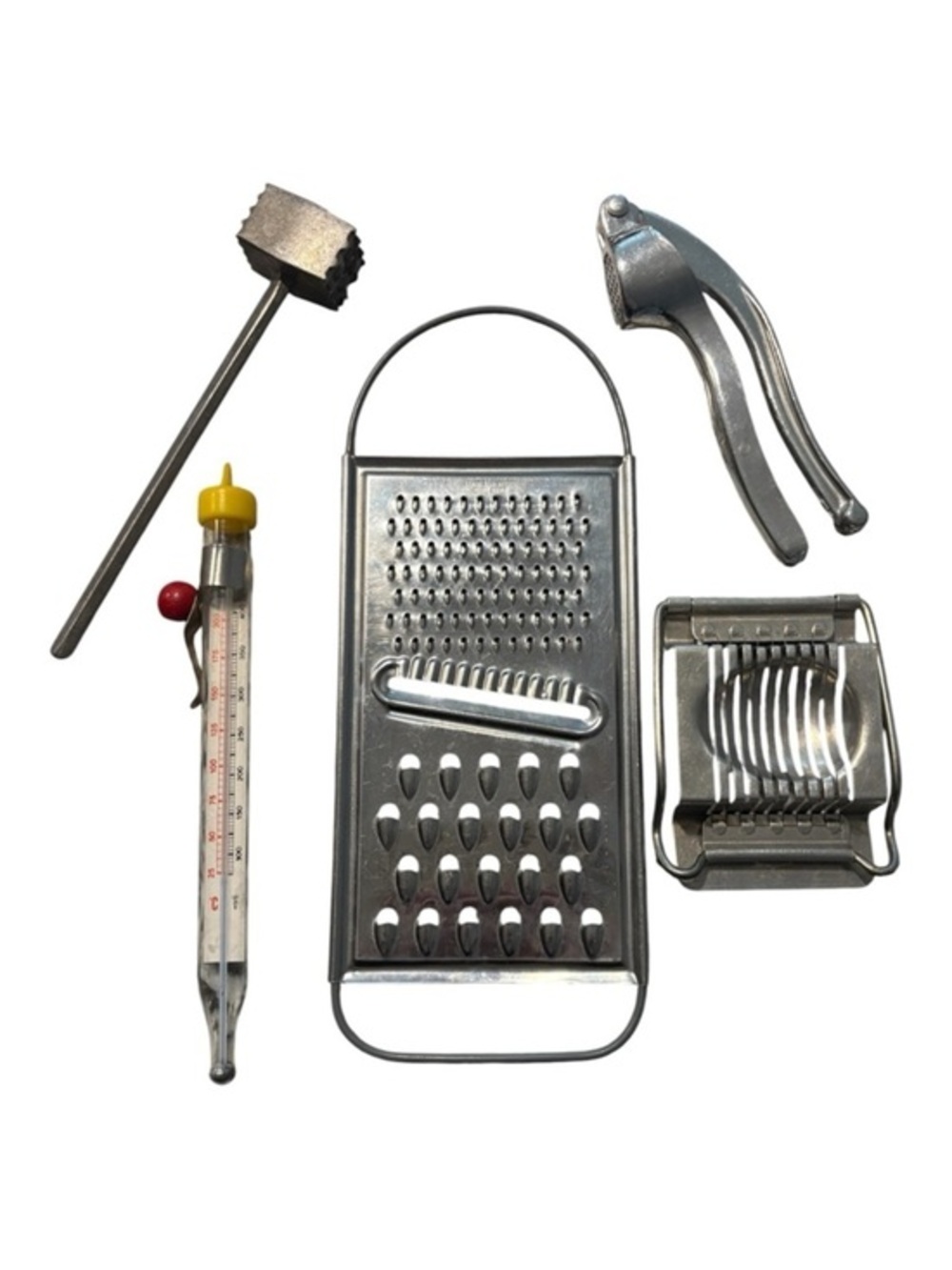 Kitchen Bundle |  Grater Garlic Press Egg Slicer Meat Tenderizer Thermometer